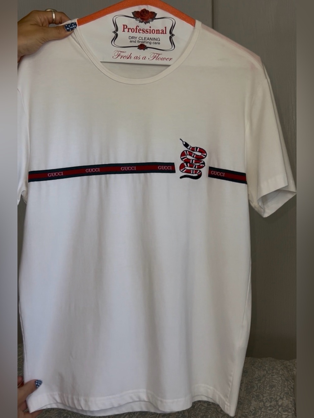 Womens Gucci Kingsnake Web Stripe T-Shirt